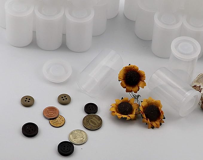 72 pieces Film Canisters ,35MM Empty Camera Reel Containers, for Rockets, 8 OZ, 2" H, 1" W, Plastic, Films Developing Processing Tube, Roll Case, Small Accessories, Storage (Transparent)