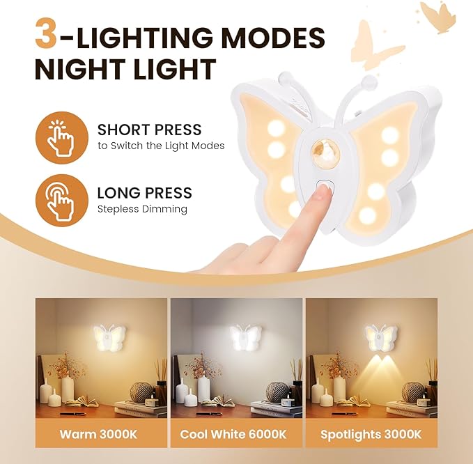 LOFTEK Motion Sensor Night Light, Rechargeable Stair Lights Indoor, Motion Sensor Light Indoor, Battery Operated Night Light for Hallway, Stairway, Bathroom, Bedroom, Kitchen, Gift, Warm White