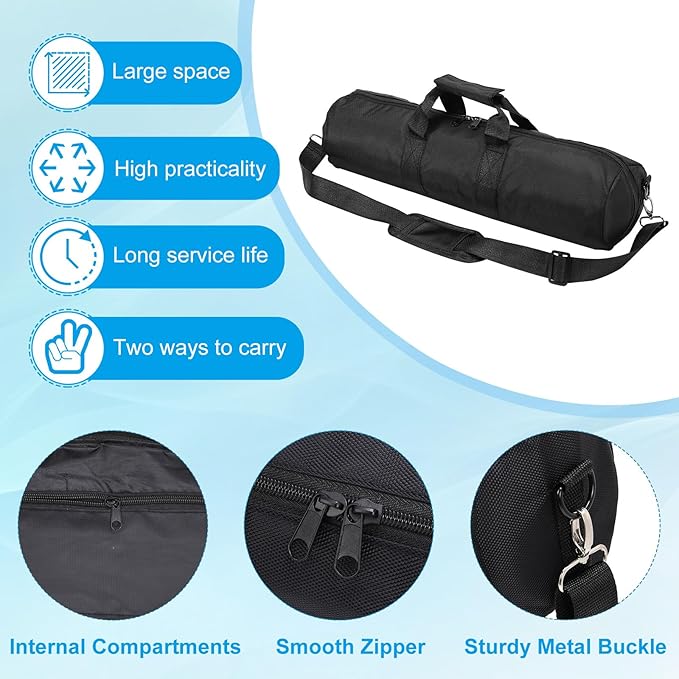 PATIKIL Tripod Carrying Case, 19.7" x 5.1" Heavy Duty Nylon Padded Tripod Bag with Adjustable Shoulder Straps and Handles for Light Stands Umbrellas Tripods Mic Speaker Stand, Black