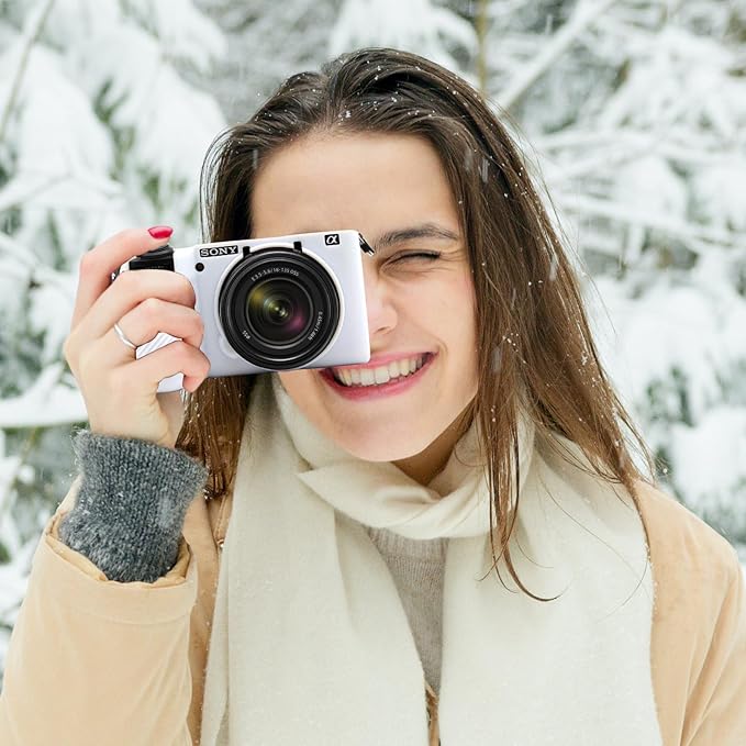 Easy Hood Camera Case for Sony Alpha 6700, Soft Silicone Protective Cover a6700 DSLR Camera Anti-Scratch Slim Fit Body Skin Protector Housing Sleeve for Sony A6700 Mirrorless Camera White