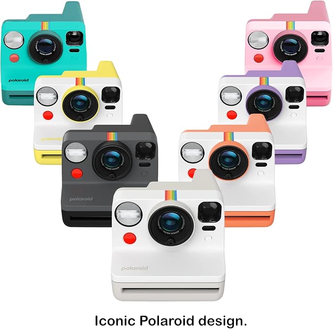 Polaroid Now 3rd Generation i-Type Instant Camera + 8 i-Type Color Film Bundle, Black, Polaroid Camera Bundle with a Lumintrail Lens Cleaning Cloth