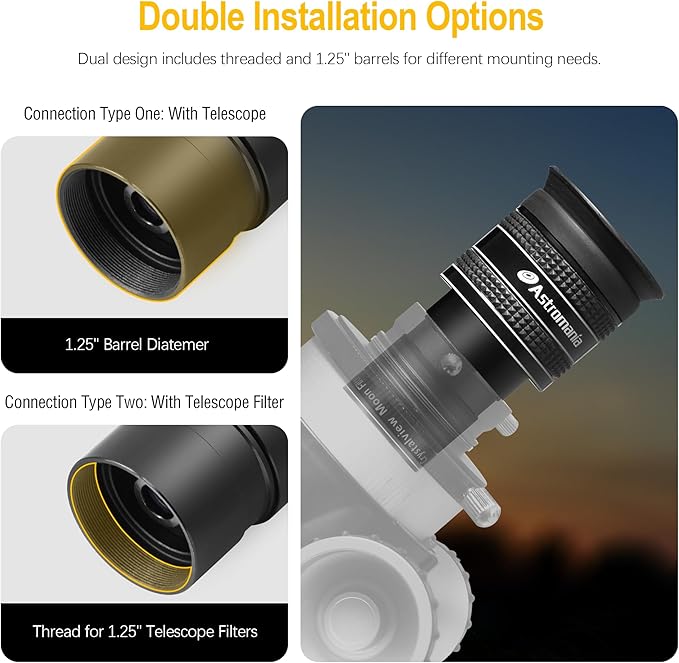 Astromania Telescope Eyepiece 7mm, Wide Angle 58 Degree Apparent Field Planetary Eyepiece for 1.25 inch Astronomy Telescope & Filter, Fully Multi-Coated Telescope Accessory for Planetary Observation