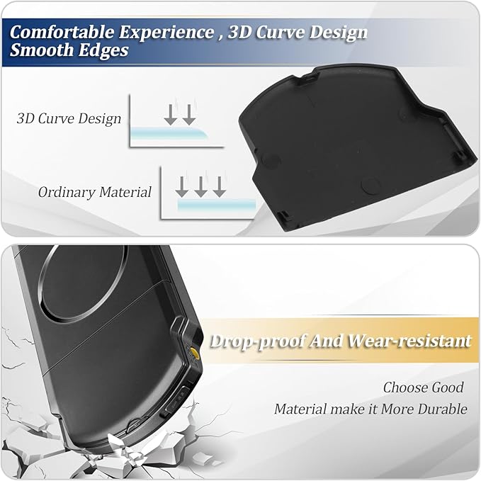 2PCS Battery Back Door Cover Case for Sony PSP 2000 2001 3000 3001 Fat Back Cover Replacement Rear Battery Cover Housing Door Accessories Parts with Repair Tools(Black)