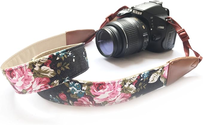 Alled Camera Strap Neck, Adjustable Vintage Floral Camera Straps Shoulder Belt for Women/Men,Camera Strap for Nikon/Canon/Sony/Olympus/Samsung/Pentax ETC DSLR/SLR