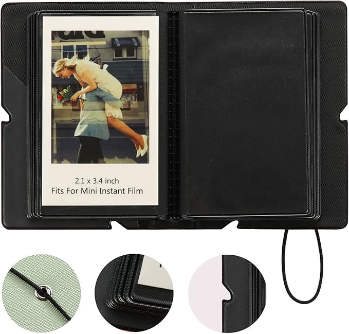 Mini Instant Film Polaroid Photo Album Book For 3 Inch Fujifilm Instax Mini 12 11 9 99 8 7+ 40 EVO Camera Film, HP Sprocket, K-pop Photocards (Mint Green, 2 Pack)