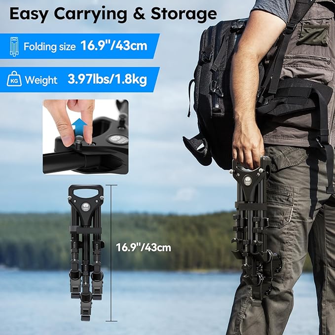 SIRUI Photography Tripod Dolly, Heavy Duty Universal Tripod Wheels with 3" Rubber Wheel, Adjustable Legs, 33lbs Capacity for DSLR Cameras Camcorder Photo Video Lighting (AM-DF02)
