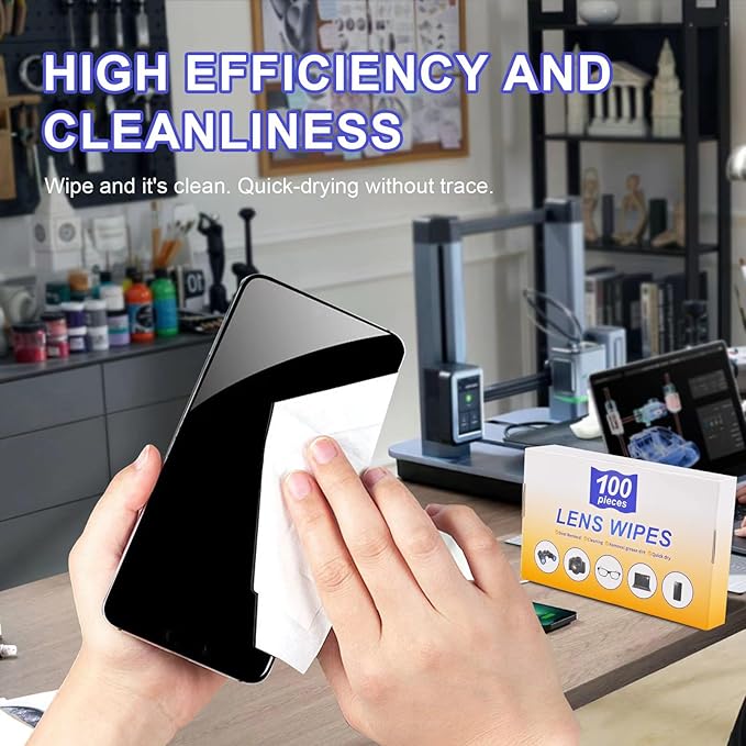 Lens Wipes for Eyeglasses,Eyeglass erasers are Packed Separately，Glasses Cleaner for Cleaning Glasses, Camera Lenses, Sunglasses, Mobile Phone Screens, Goggles, etc. (100 Pieces)