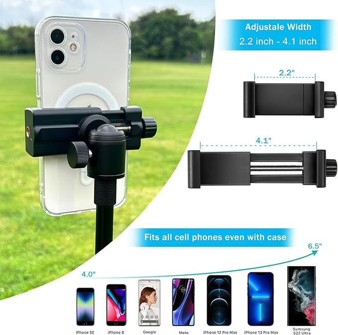 GreatYYT Monopod and Tripod Selfie Stick to Record Golf Swing - Multi Functional Phone Holder with Magnetic and Phone Holder - Golf Training Aid - Compatible with All iPhone Android Phone