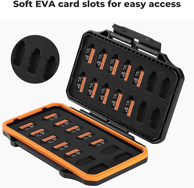 K&F CONCEPT 28 Slot SD Card Case, Water-Resistant Anti-Shock/Dust SD/TF Card Holder/Organizer