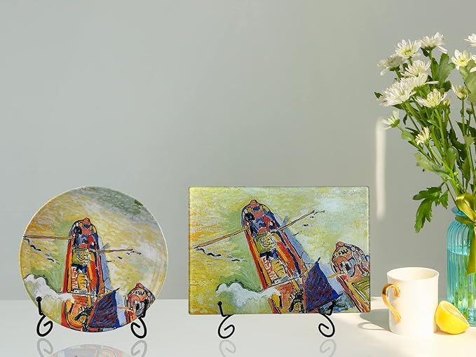 Plate Stand, 10 Inch Plate Holder for Display, Tabletop Black Iron Easel for Photo, Picture Frame, Artwork, Album Card and Decorative Plates (Black Color, 2-Pack)