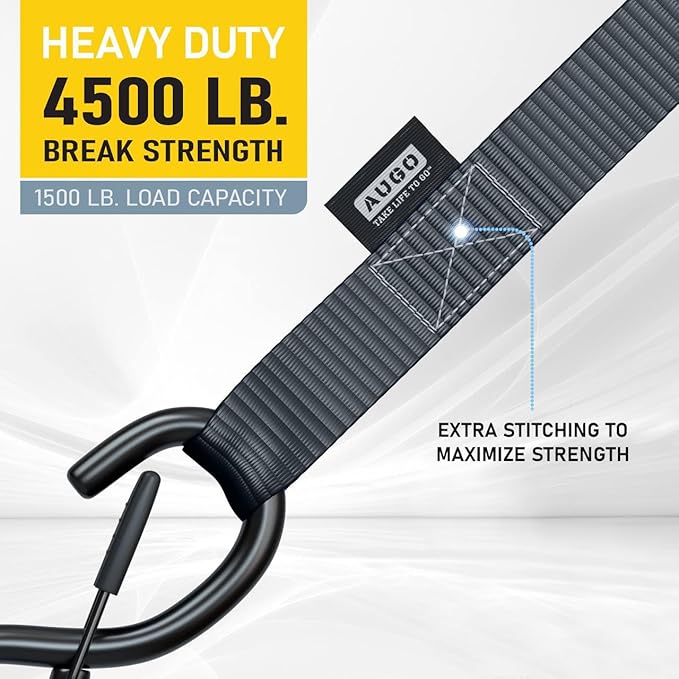 Soft Loop Tie Down Straps - 1,500 Load Capacity & 4,500 Lbs Breaking Strength - 6 Pack - Loops for Securing ATV, UTV, Motorcycles, Scooters, Dirt Bikes, Lawn & Garden Equipment - by AUGO