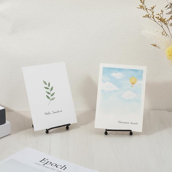 AojSup 10 Pcs Mini Plate Stand, Black Metal Small Plate Holders for Displaying, 2.6 x 2.6 x 2.2 Inch Decorative Photo Holder, Picture Frame Stand, Easel for Collectibles, Artwork, Mobile Phone