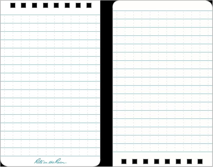 Rite in the Rain Weatherproof Top Spiral Notebook, 3" x 5", Yellow Cover, Universal Pattern, 3 Pack (No. 135-3)