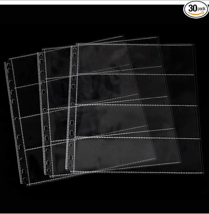 30x 120Archival Storage Sheets - Negative Page Preservers for 120 Film (30 Archival Storage Sheets)