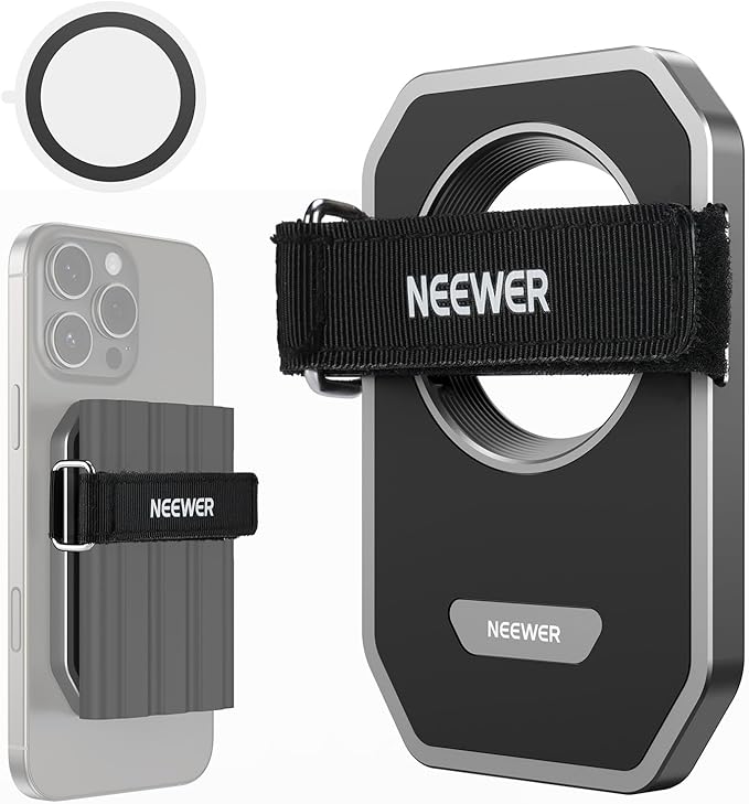 NEEWER Magnetic SSD Mount with Upgraded Touch Fastener, SSD Holder Compatible with MagSafe 16 Pro Max 15 Pro Max 16 Pro 15 Pro for ProRes Video Recording Samsung Lexar SanDisk SSD, PA040