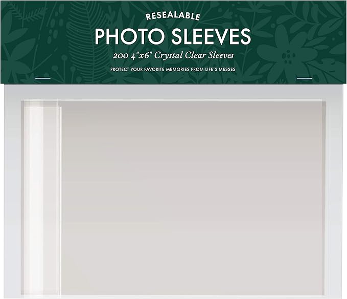 Jot & Mark 4x6 Photo Sleeves (200 Count) - Crystal Clear Archival Plastic Sleeves with Self Adhesive Resealable Flap - Picture Protector