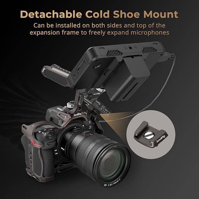 SmallRig Night Eagle Z6III Camera Cage Kit for Nikon Z6 III, Aluminum Alloy Full Cage with Top Handle, with Quick Release Plate for Arca-Swiss and Cold Shoe Mount for Microphone and Light - 4522