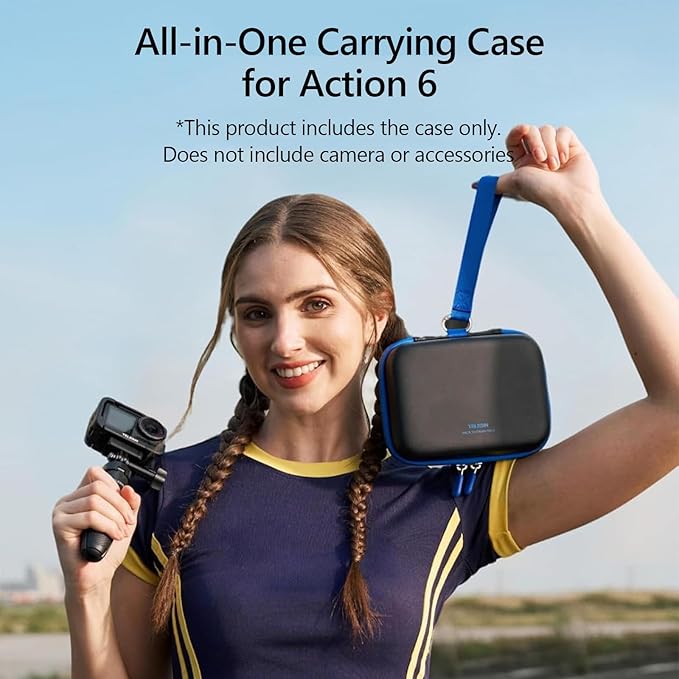 AuyKoo Carrying Case for DJI Osmo Action 6 Accessories, Waterproof Hard Carrying Bag for Camera Batteries Filter Mount, DJI Osmo Case Hard Shell Action Camera Bag