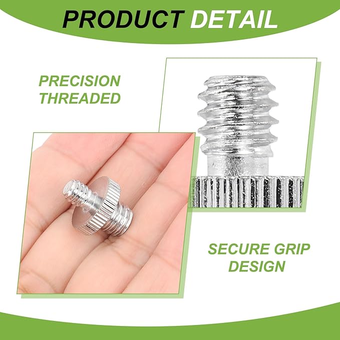PATIKIL 3/8" Male to 1/4" Male Thread Camera Tripod Screw Adapter, 2 Pcs Camera Converter Screw Adapter Connector for Microphone Tripod Monopod Ball Head Light Stand Mount, Silver