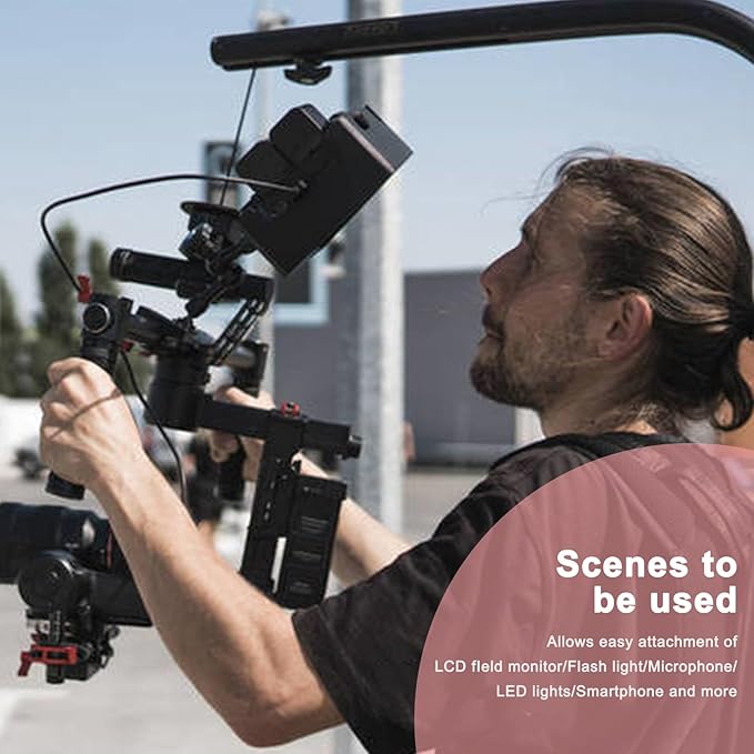 Magic Arm with Dual Ball Head and 1/4" Screw, Compatible with Super Clamp, Camera Cage, Monitor and Microphone, Max Load up to 2kg / 4.4lb - 2 Pieces