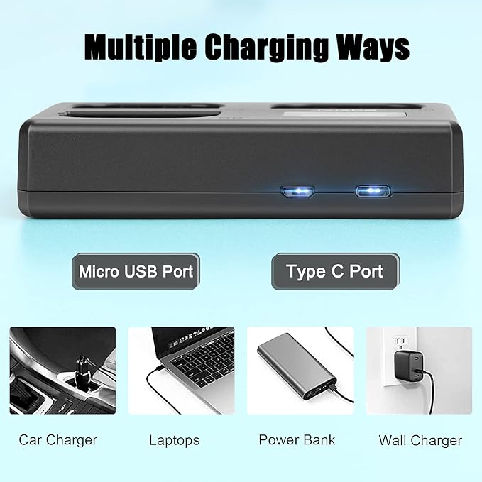 LP-E6N LP-E6 Battery Charger Set, 3-Slot LCD Charger for Canon EOS R R5 R6 R7 R5 C, R6 Mark II,EOS 5D Mark II III IV, 5D SR, 6D Mark II 7D Mark II, 6D 7D 90D 80D 70D 60D 60Da, XC10 XC15 Camera 2300mAh