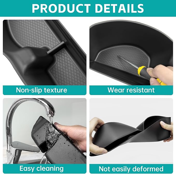 Door Side Storage Box Compatible with 2023 2024 2025 2026 Honda CRV Accessories, Front & Rear 4PCS Door Handle Insert Organizer Tray, TPE Phone Pockets Cup Holder Fit for CRV CR-V Accessories