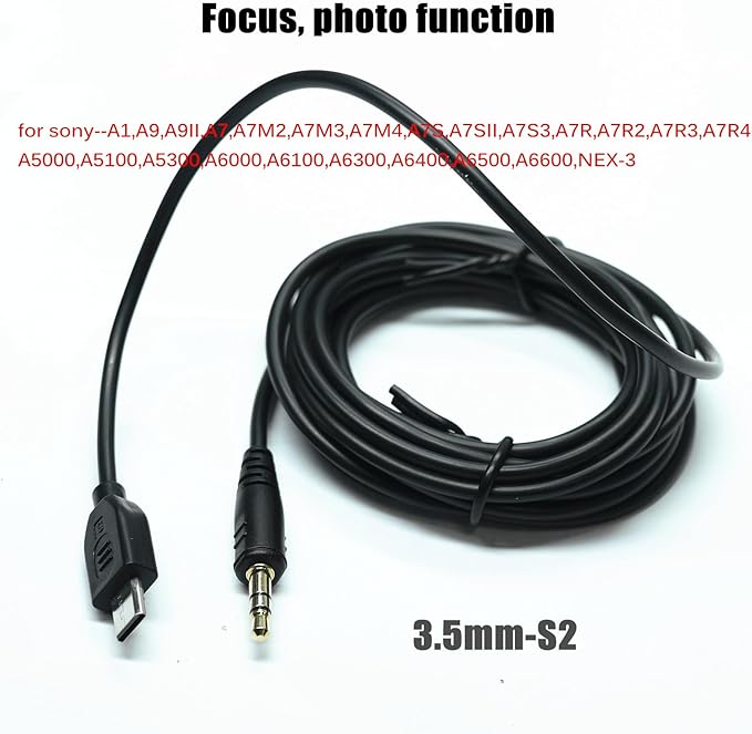 300cm Extension Cable vpr1 3.5mm-Multi Shutter Release Cable for Sony Cameras to Connect The Shutter Remote Control Wireless/Also Available for PocketWizard Plus III II MultiMAX (3.5-S2 118in/3m)