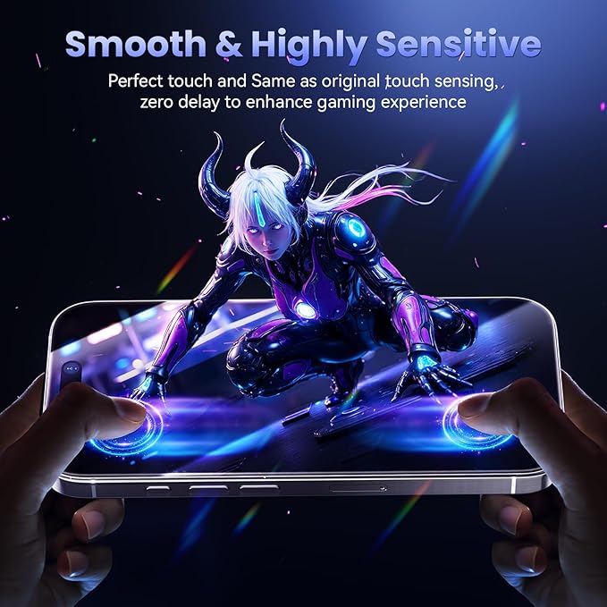 Fonowlo for iPhone 16Plus/15Plus Screen Protector,3 Pack HD Clear 9H+ Hardness Tempered Glass Film[Military Grade Shatterproof &Reinforced Edges] with Auto-Alignment Kit,Zero Bubble Auto-Dust Removal