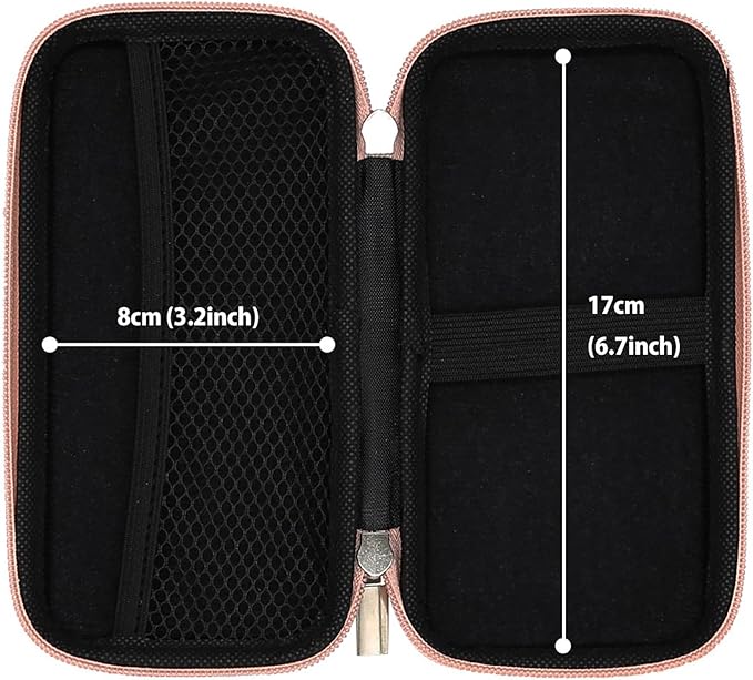 iMangoo Travel Essentials Electronics Organizer Charger Case Portable Dual Zipper Shockproof Pouch Tech Purse Cord Cable Pouches Power Bank Storage Accessories Bag for Women Men,6.5x3.2x1 Rose Gold
