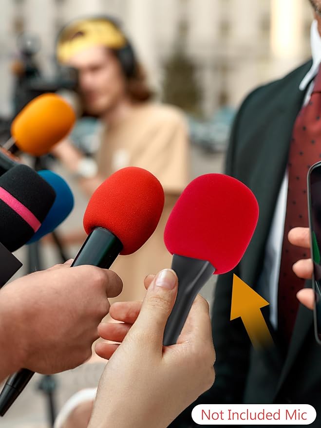 YOUSHARES Handheld Adaptor with Foam Cover, Compatible with Rode and DJI Wireless Microphones for Interviews (Red Foam)