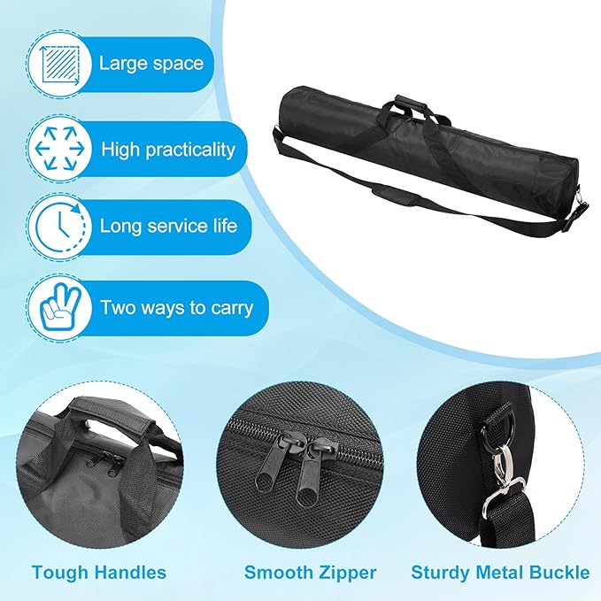 PATIKIL Tripod Carrying Case, 39.4" x 7.1" Heavy Duty Oxford Cloth Padded Tripod Bag with Adjustable Shoulder Straps and Handles for Light Stands Umbrellas Tripods Mic Speaker Stand, Black