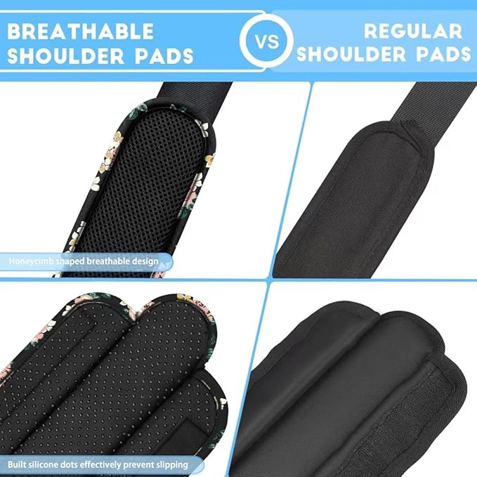 ZINZ 2-Pack Universal Shoulder Pad with Ultra Thick Cushion for Bag Luggage Bag Crossbody, Plus Long & Anti-Slip & Breathable,Dark Rose