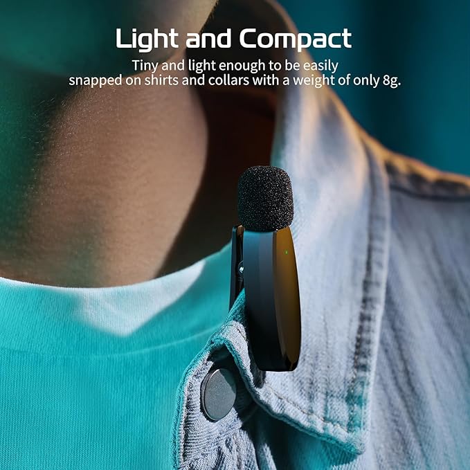 ULANZI V6 Wireless Lavalier Microphone for iPhone iPad Android Camera, 3-in-1 Plug-Play Mic for Phone Video Recording Interview Youtubers Vloggers, 164ft Transmission Range