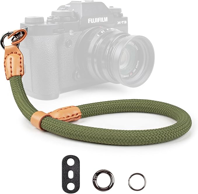VOVMOEYA Rope Camera Wrist Strap,Camera Hand Strap Compatible with A6400 A6000 A7 IV,for Fujifilm X100V for Nikon Zf Z30 for Canon EOS R6 R7 R8 R10 Camera Wrist Straps for dslr - Green