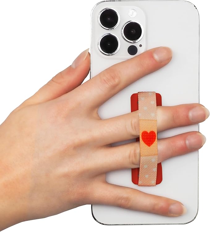LOVEHANDLE Universal Phone Grip for Smartphones & Mini Tablets - Phone Holder for Hand - Wireless Charging Compatible - Made in The USA - Get Well Soon