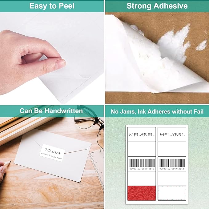 MFLABEL 2x4 Shipping Address Labels, 10-UP, 1500 Count, 150 Sheets for Printer, Internet Mailing, FBA Stickers 2" x 4" for Laser/Inkjet Printer