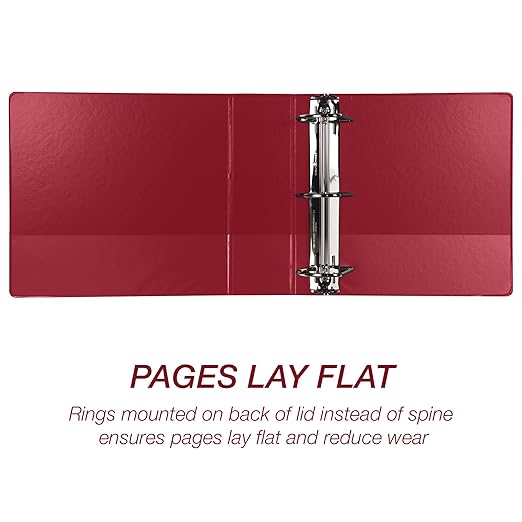 Samsill Durable 4 Inch Binder, Made in The USA, Locking D Ring Binder, Customizable Clear View Cover, Red, 6-Pack, Holds 775 Pages