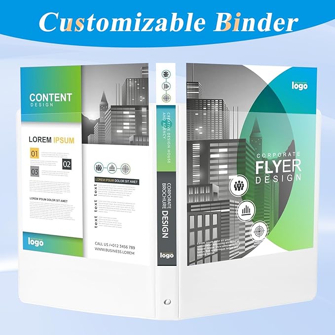 CIXILDTS 1.5-inch Round Ring Binder, Durable 1.5" 3 Ring Binder Fit Letter Size Paper, White, 24-Pack