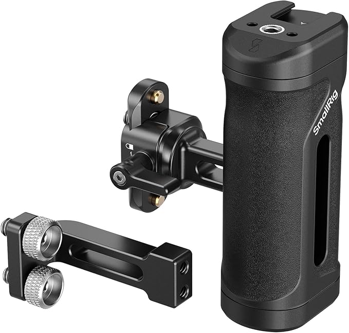 SmallRig Lightweight Mini Side Handle Kit with 1/4"-20 Threaded Holes & NATO Clamp, Load Capacity Up to 10kg / 22lbs, Ergonomic Camera Handle for Left or Right Hand, Up and Down Adjustable