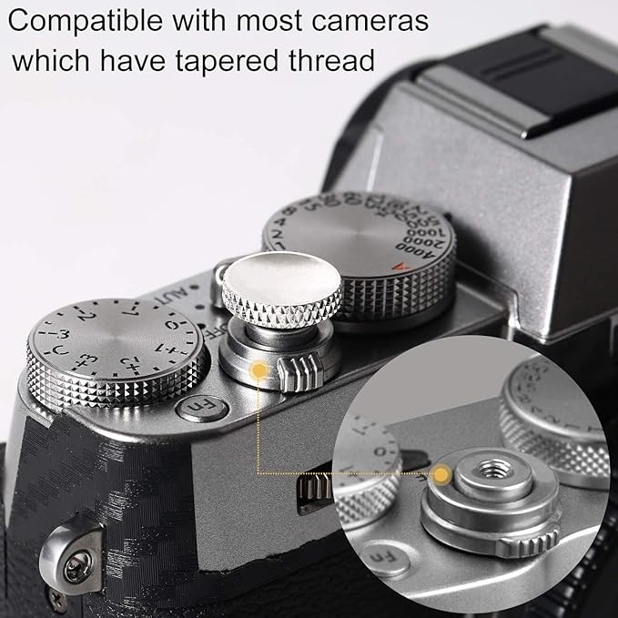 Camera Shutter Button(3 Pack Sliver), Upscale and Delicate Soft Shutter Release Button