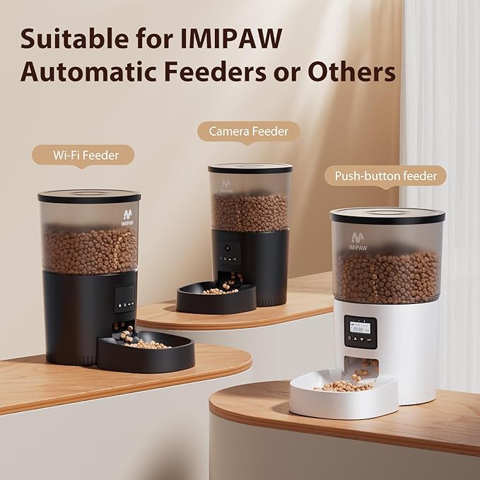 IMIPAW 6-Pack Pet Food Desiccant Bags, Transparent Silica Gel Granule Desiccant Packets, Moisture-Proof to Keep Pet Food Dry and Fresh, Suitable and Other Types of Automatic Pet Feeders