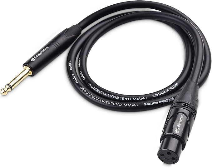 Cable Matters XLR to 1/4 TS Microphone Cable 3 ft, Unbalanced Female XLR to Male 1/4 (6.35mm) TS Cable