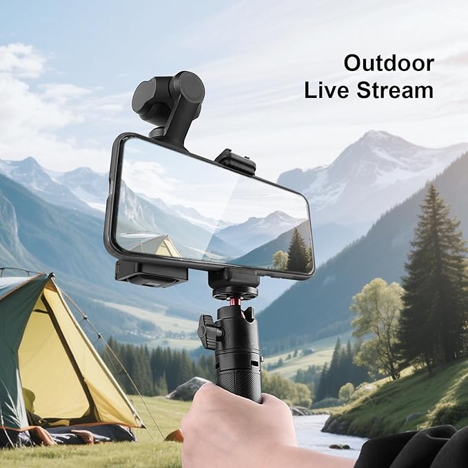 Multifunctional Metal Cage & Phone Holder Kit for DJI OSMO Pocket 3, with Cold Shoe, 1/4" Thread for Selfie Sticks or Mini tripods, MR79024