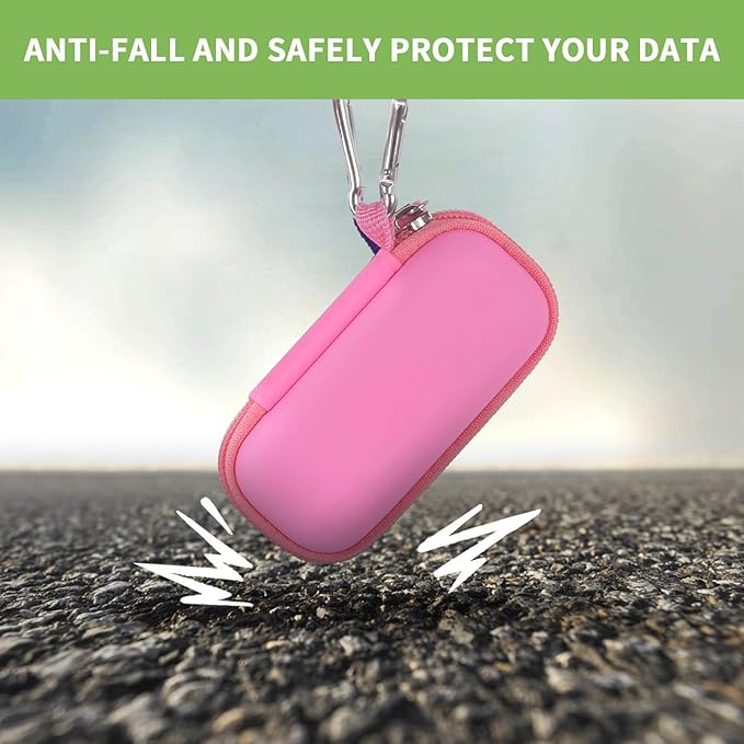 USB Flash Drive Case, SD Card Holder Compatible with Thumb Drive, Memory Cards, SDXC SDHC Storage Bag, Electronic Accessories Organizer for SanDisk for Samsung for Inland (Pink)