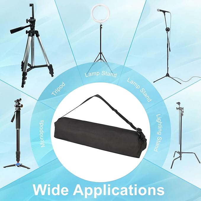 PATIKIL Black 16.93"x3.54" Oxford Cloth Tripod Case with Shoulder Strap, 1Pack, 43 x 9 x 9cm / 16.93"x3.54"x3.54" (L*W*H), Zipper Closure, For Camera Tripods, Light Stands, etc.