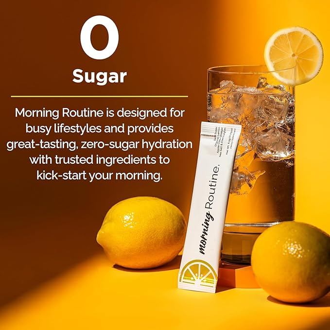 ROUTINE Morning Daily Hydration | Electrolyte Powder Packets with Apple Cider Vinegar, Lemon, and Sea Salt | Keto & Paleo-Friendly Electrolyte Drink Mix (5 Pack)