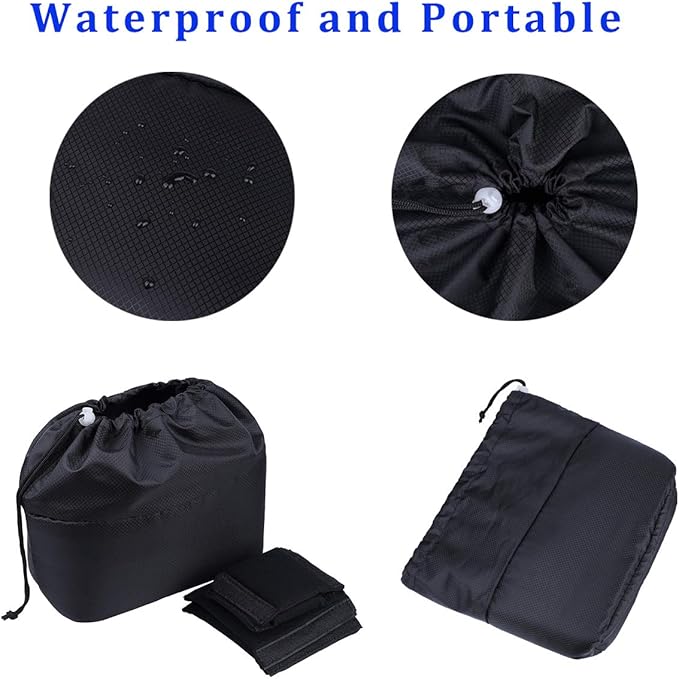 JAKAGO Shockproof Camera Insert Bag for SLR DSLR Mirrorless Camera Lens Flash Light Accessories Camera Pouch with Adjustable Dividers for Canon Nikon Sony Water Resistant Camera inner case(Black)