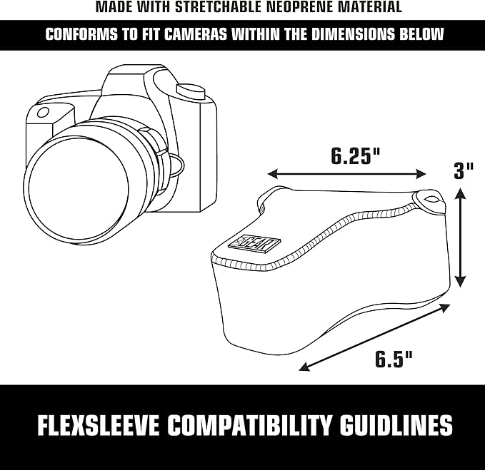 USA Gear Camera Sleeve (Medium) for Compact SLRs Compatible with Canon EOS R100 Nikon Z30 Sony ZV-E10, and more - Padded Neoprene DSLR Case with Zipper Accessory Pocket & Belt Loop (Galaxy)