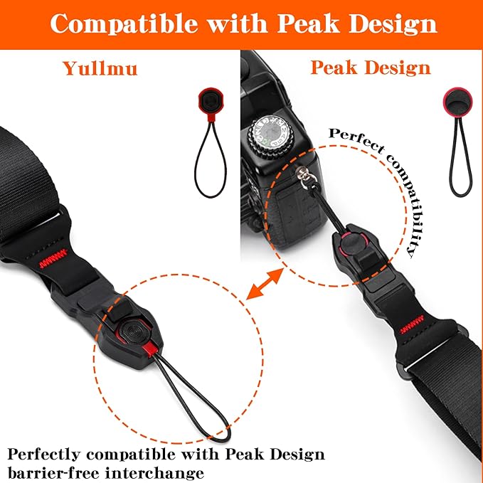 Anchor Connector Suitable for Peak Design Strap 3-Layer Structure Load-Bearing 198 lbs Suitable with DSLR Mirrorless Camera Telescopes (Red)