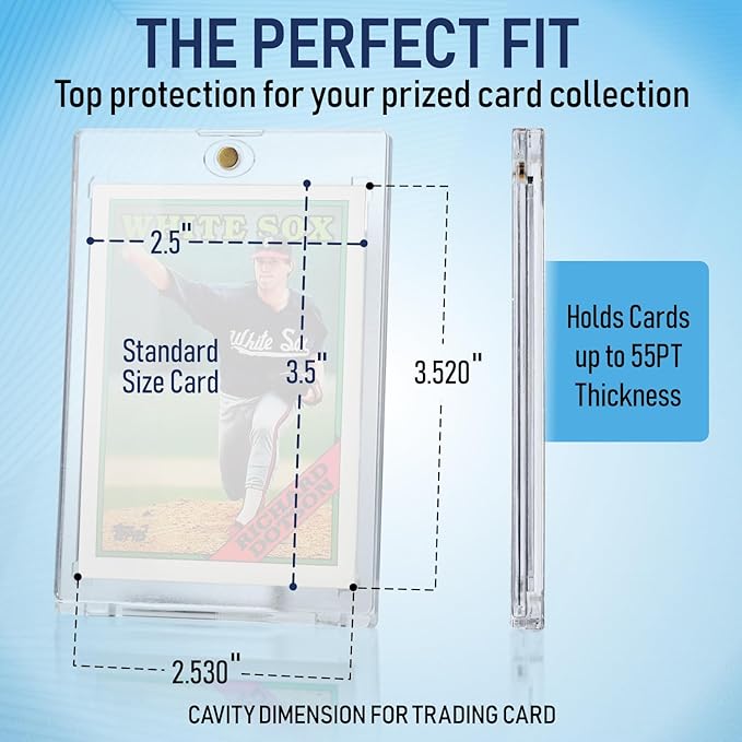 Premium 35PT - 360PT Magnetic Card Holder Case | Magnetic Trading Card Holder, Pro Sports, Football, Basketball, Baseball, MTG & TCG U-V Hard Protectors With Ultra Clear Design Display For Collectors.
